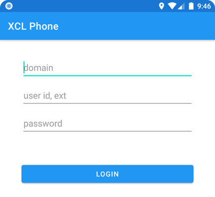 XCast XCL Phone App Login Screen